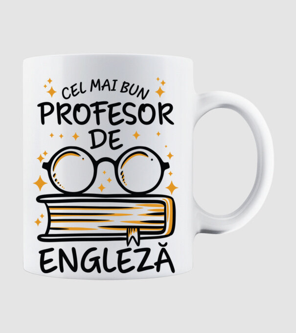 Cel mai profesor engleză model alb pe tricou