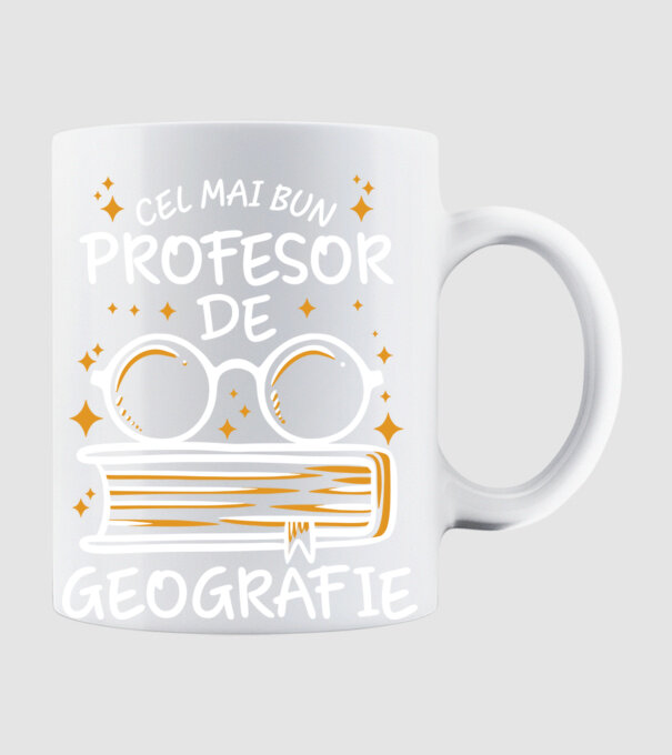 Cel mai profesor geografie model alb pe tricou