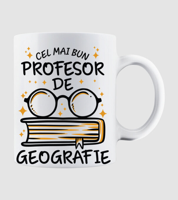 Cel mai profesor geografie model alb pe tricou