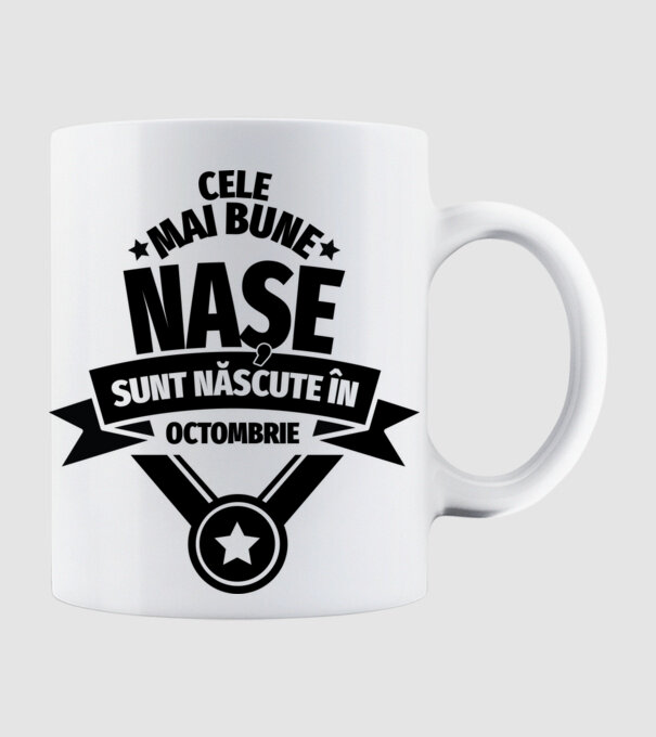 Cele mai bune nașe sunt născute în octombrie. model alb pe tricou