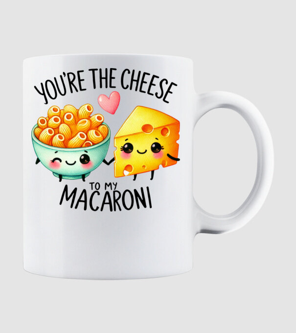 Cheese to my Macaroni model alb pe tricou