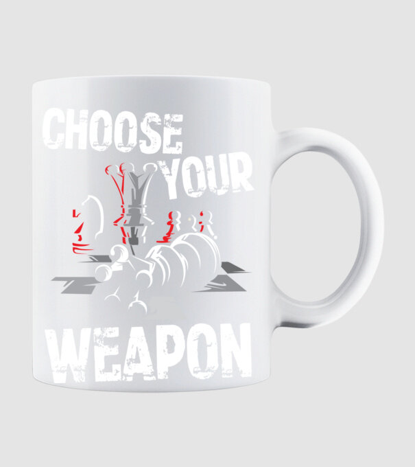 CHOOSE YOUR WEAPON model alb pe tricou