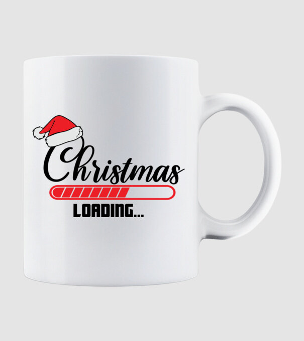 Christmas is loading model alb pe tricou