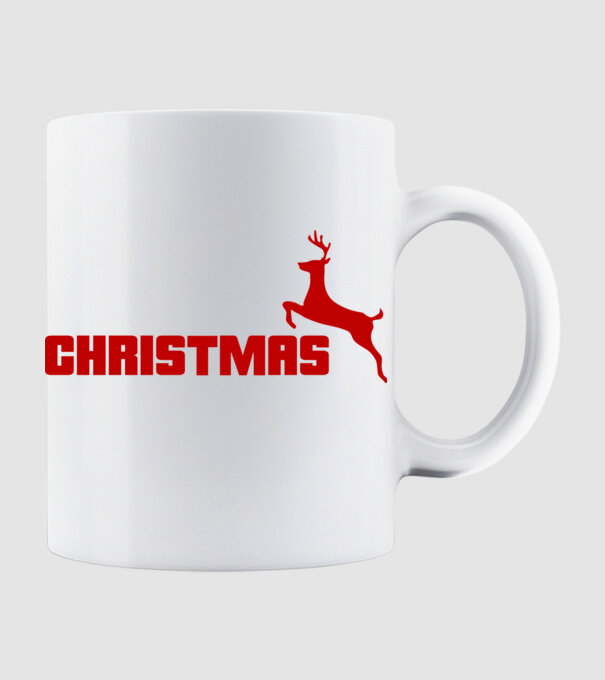 Christmas logo model alb pe tricou