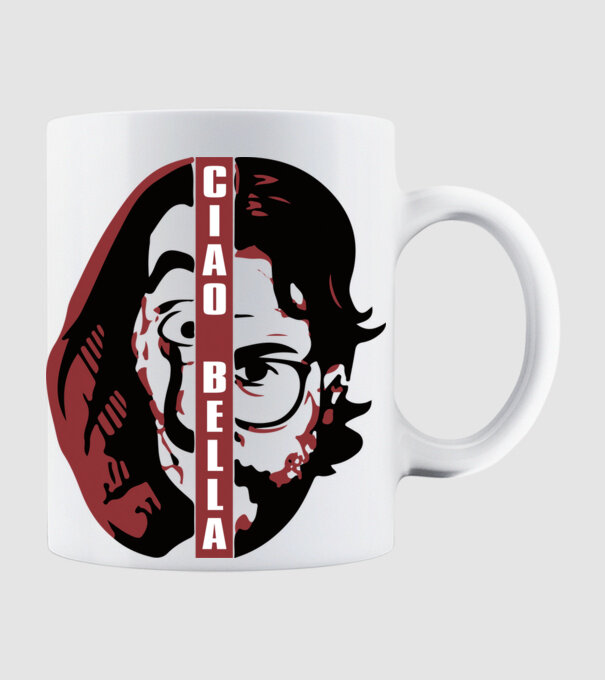 ciao bella professor model alb pe tricou