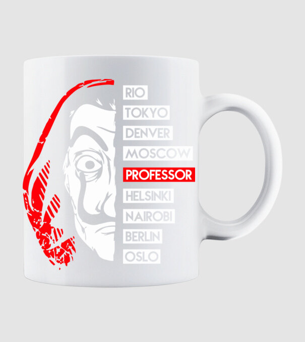 classic logo la casa de papel model alb pe tricou