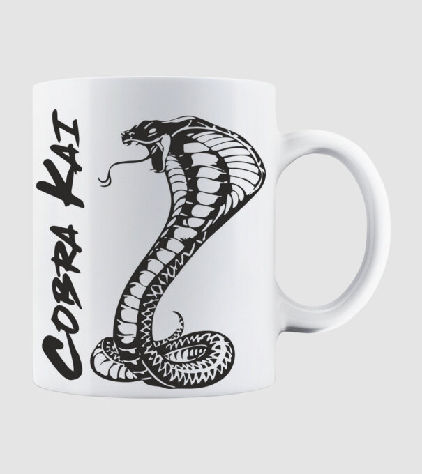 cobra kai black model alb pe tricou