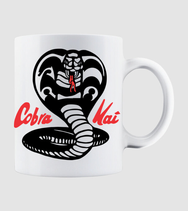 cobra kai classic logo model alb pe tricou