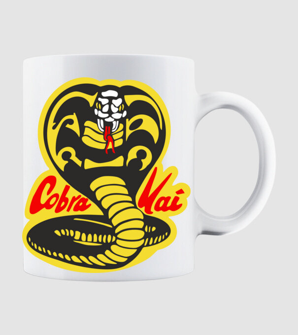 cobra kai logo model alb pe tricou