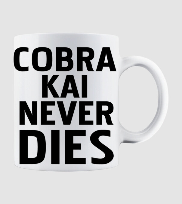 cobra kai never dies model alb pe tricou