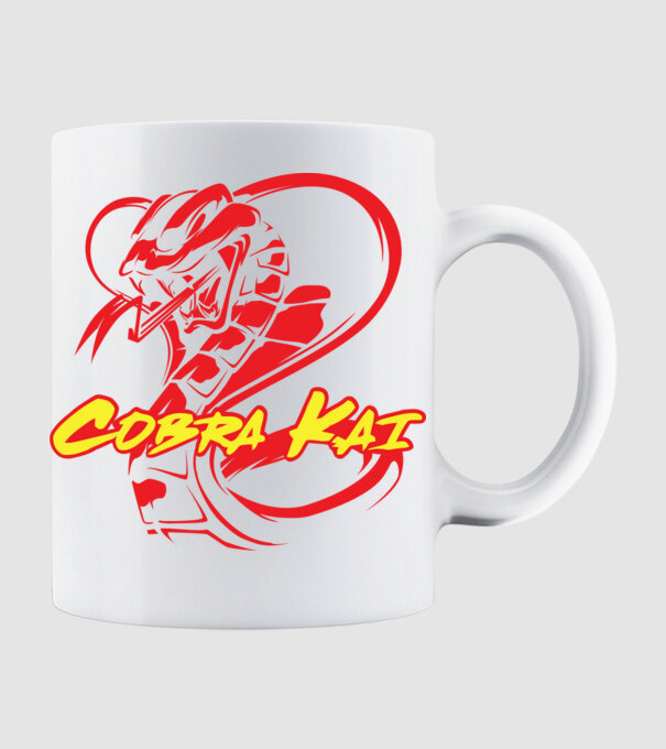 cobra kai simple model alb pe tricou