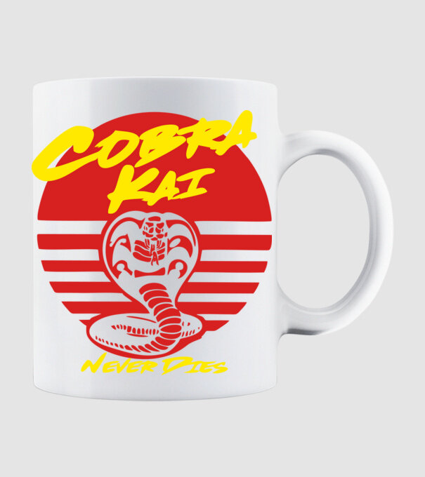 cobra kai sunset logo model alb pe tricou