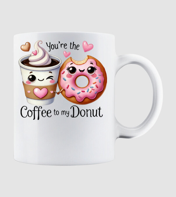Coffee to my Donut model alb pe tricou
