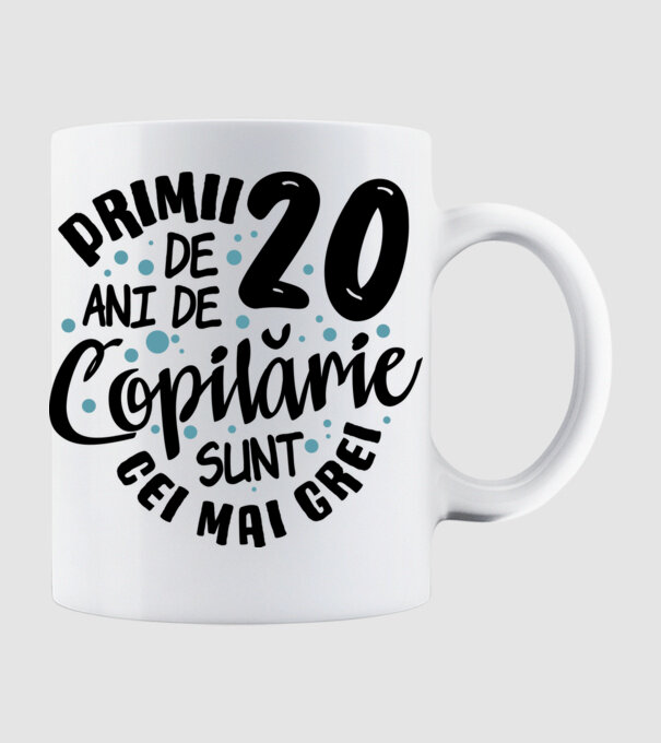 Copilărie 20 de ani model alb pe tricou