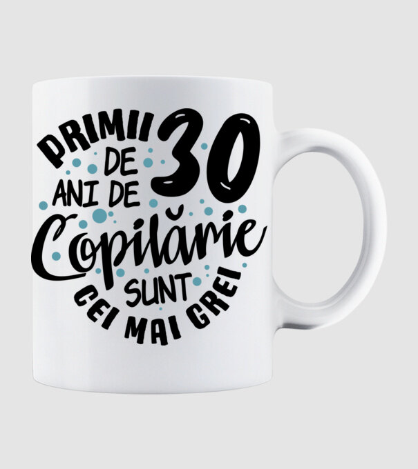 Copilărie 30 de ani model alb pe tricou