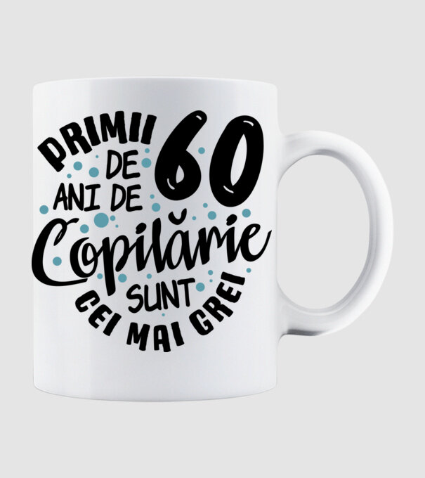 Copilărie 60 de ani model alb pe tricou