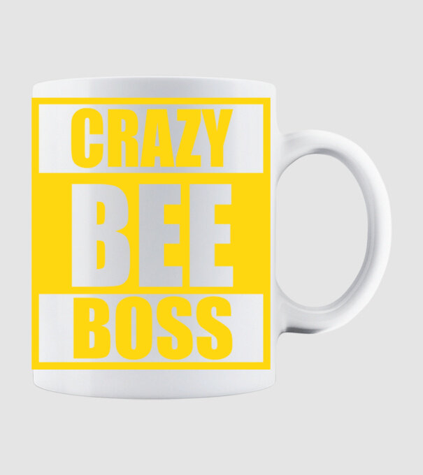 Crazy bee boss model alb pe tricou