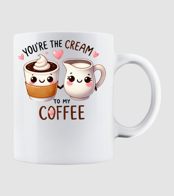 Cream to my Coffee model alb pe tricou