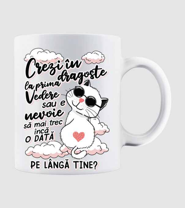 Crezi în dragoste-la prima vedere model alb pe tricou