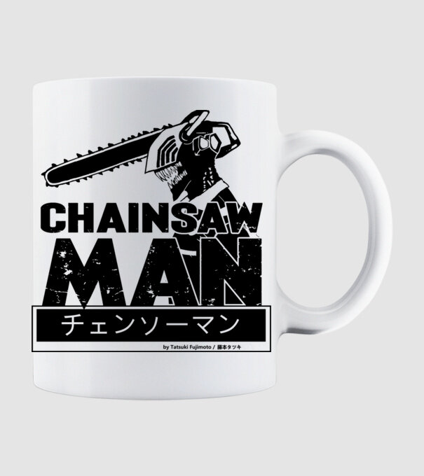 CSM - Chainsaw Man model alb pe tricou