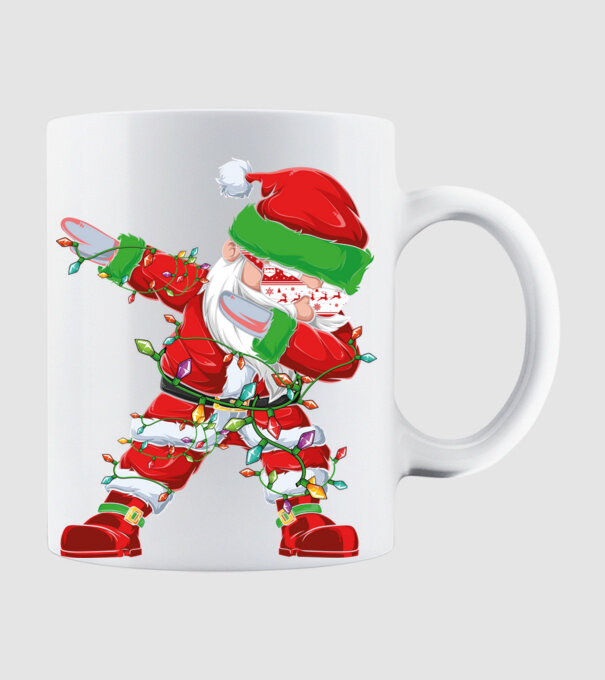 Dab Santa model alb pe tricou