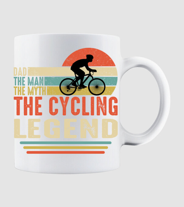 Dad the man, the myth, the cycling legend model alb pe tricou