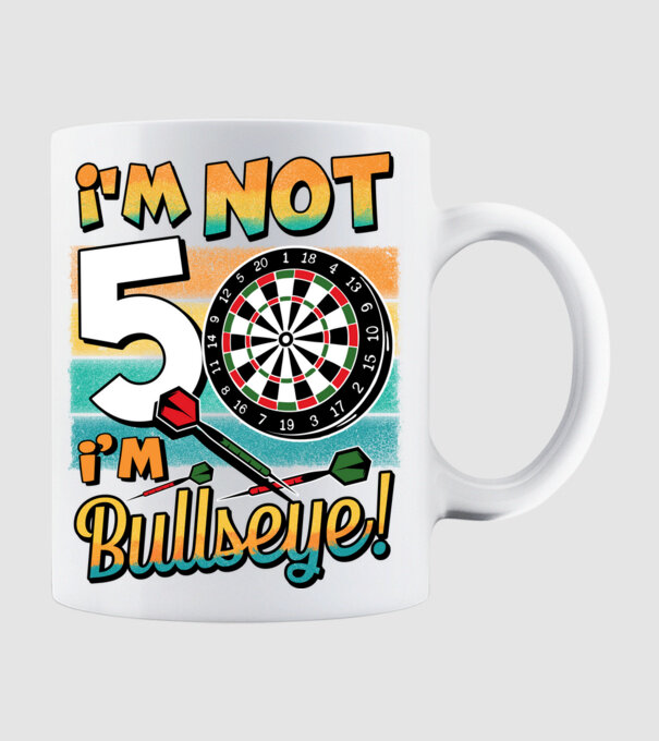 Darts Birthday 50 years old model alb pe tricou