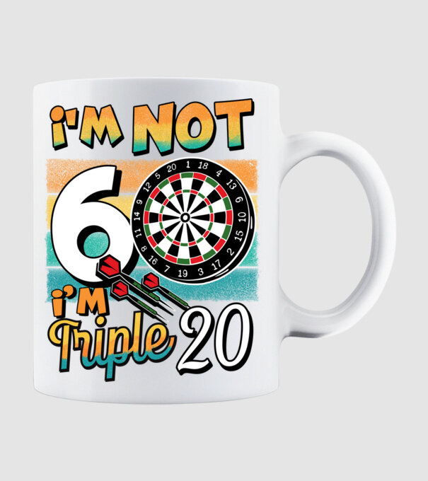 Darts Birthday 60 years old model alb pe tricou