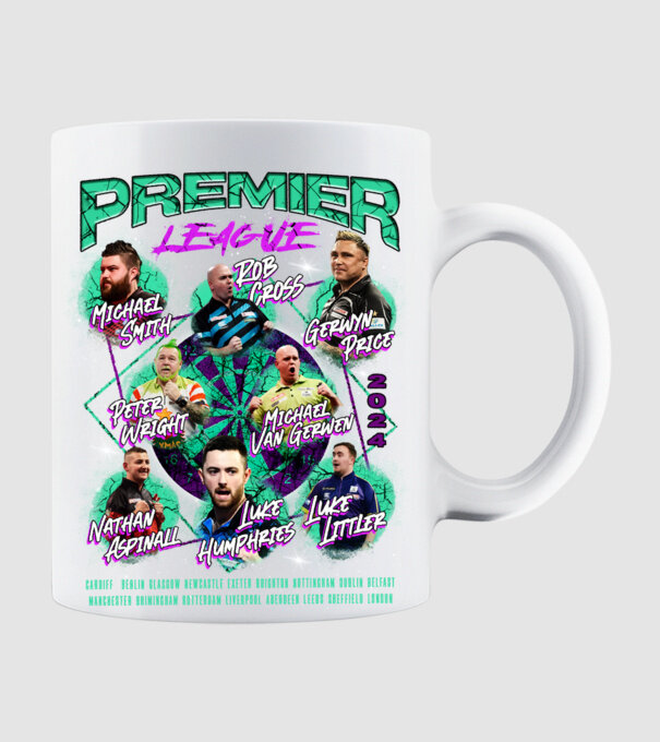 DARTS premier league 2024 model alb pe tricou