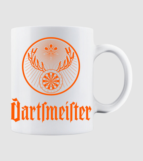 Dartsmeister Dark model alb pe tricou