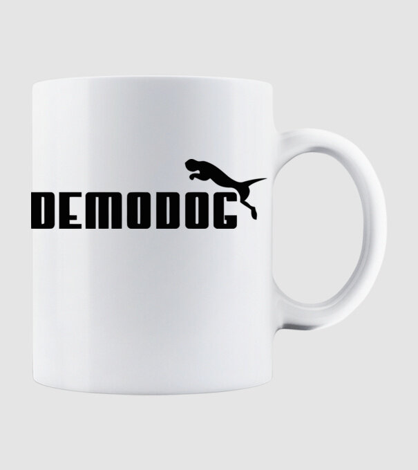 demodog logo black model alb pe tricou