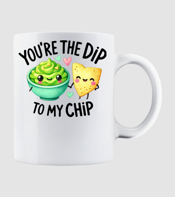 Dip to my Chip model alb pe tricou
