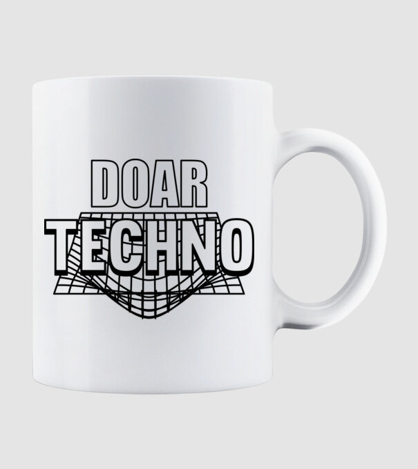 Doar techno model alb pe tricou