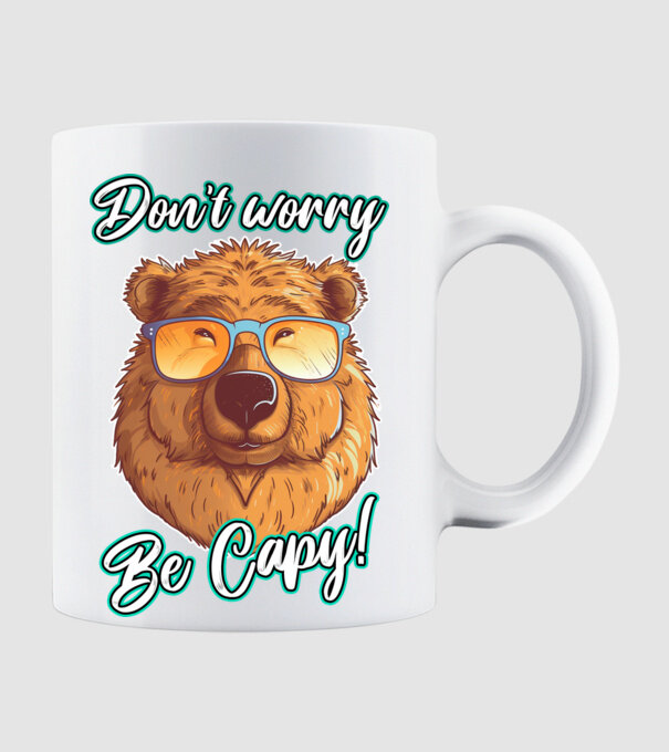 Don't worry be Capy model alb pe tricou