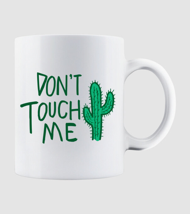 Dont touch me model alb pe tricou