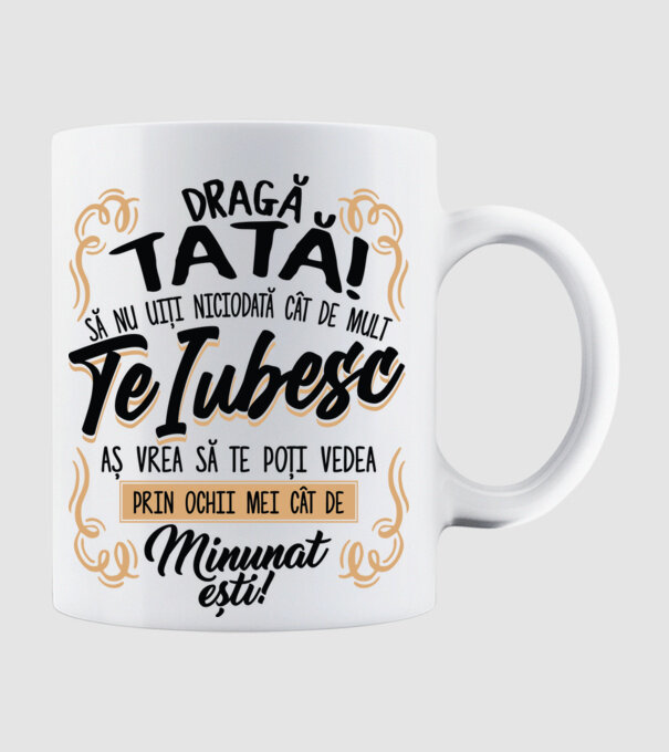Dragă meu tată model alb pe tricou