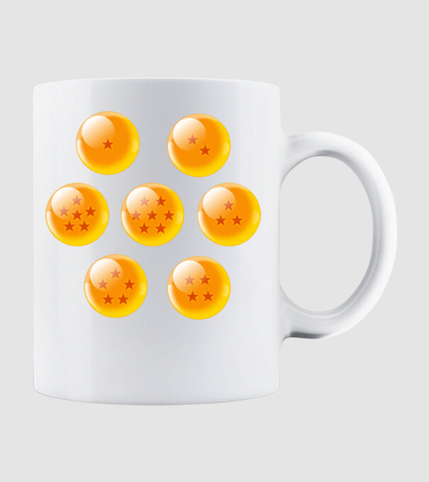 dragonballs model alb pe tricou