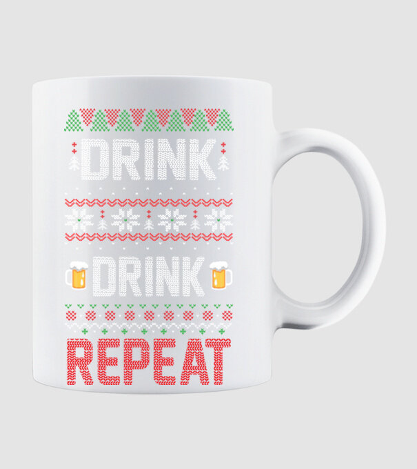 Drink drink repeat model alb pe tricou