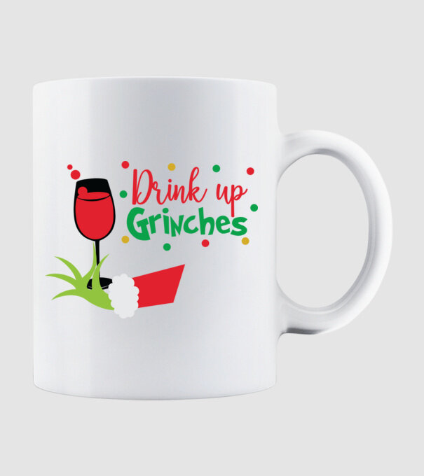 Drink up Grinches model alb pe tricou