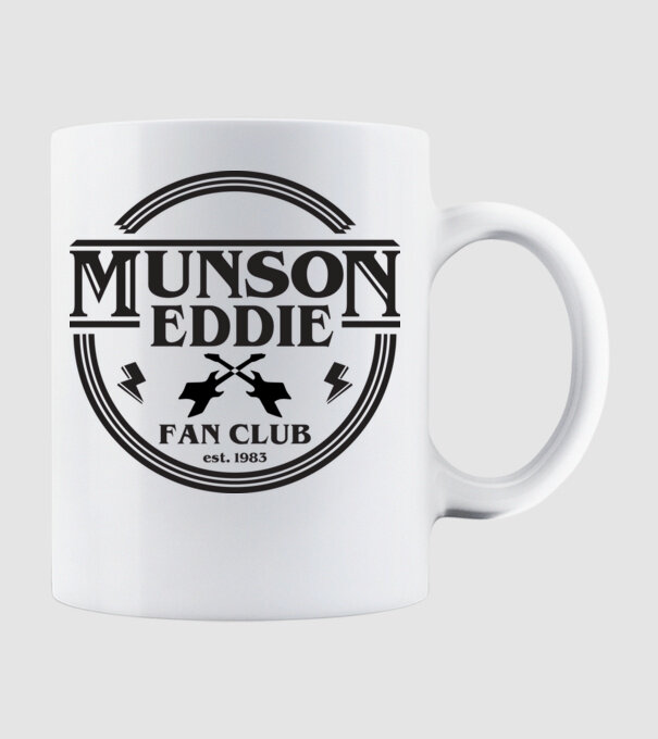 eddie munson fan club est 1983 model alb pe tricou
