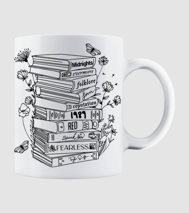 Eras tour books model alb pe tricou