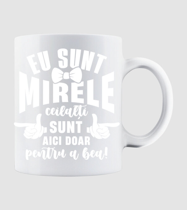 Eu sunt mirele model alb pe tricou