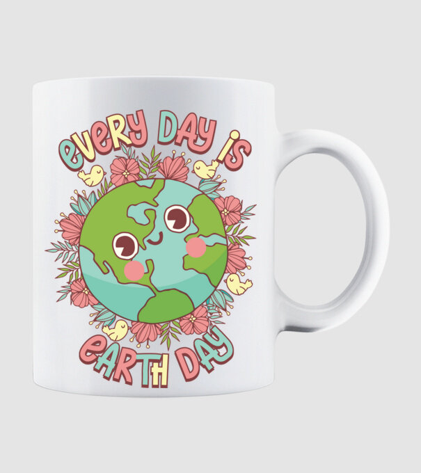 Every day is earth day cute model alb pe tricou