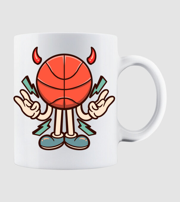 Evil basketball model alb pe tricou