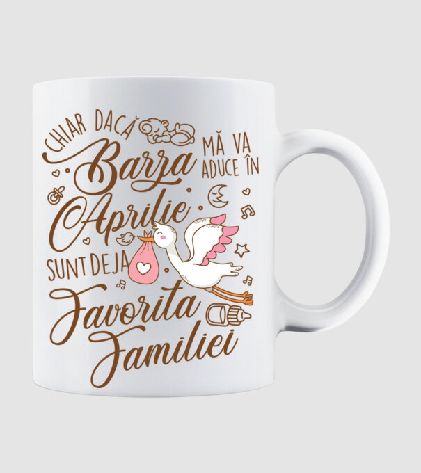Favorita familiei APRILIE model alb pe tricou