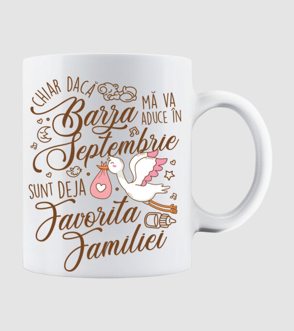 Favorita familiei SEPTEMBRIE model alb pe tricou