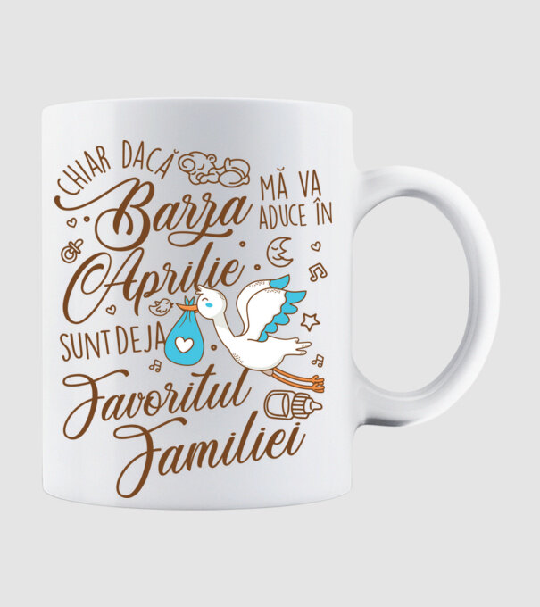 Favoritul familiei APRILIE model alb pe tricou
