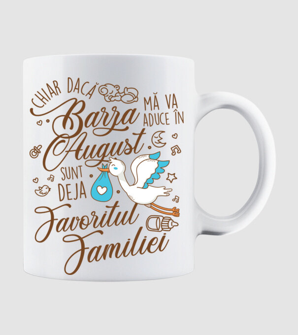 Favoritul familiei AUGUST model alb pe tricou