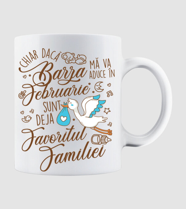 Favoritul familiei FEBRUARIE model alb pe tricou