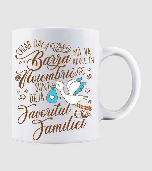 Favoritul familiei NOIEMBRIE model alb pe tricou